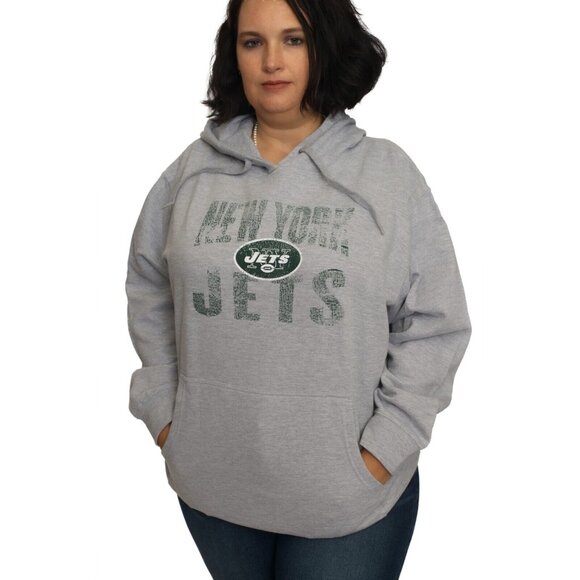 New York Jets NFL Women's Plus Size Screen Print Hoodie 1X - Picture 1 of 2